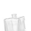 En stock, botella de perfume de doble sección transparente de 50 ml de cabello liso de fábrica, botella de vidrio sellada, botella secundaria cuadrada alta, tapa de botella vacía