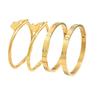 Pulseira dourada em aço inoxidável com detalhes transfronteiriços, combina com unhas cravejadas, pulseira fina de cintura com trevo e braceletes dourados.
