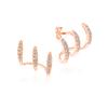 Pendientes de Hilo para Oreja de Nuevo Producto Transfronterizos con Incrustaciones de Diamante Pendientes de Diseño Estilo Frío Douyin Pendientes Curvos de Tres Capas