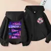 Sudadera con capucha de cremallera de moda holgada para niños y niñas, estampado de dibujos animados de K-Pop, para primavera y otoño, chaqueta sudadera casual transfronteriza