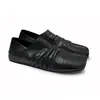 Versão em Couro~Quadrado Retrô Nicho Bico Quadrado Amassado Sapatos Rasos Individuais Femininos 2026 Novos Mules Sapatos Pequenos de Couro Meio Chinelos