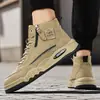 Zapatos Deportivos de Caña Alta para Hombre con Cremallera Lateral Slip-on Moda Trendy para Hombre para Exteriores con Suela Gruesa para Viajes Diarios Casuales Zapatos de Tabla para Hombre