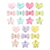 Accesorios para el Cabello, Accesorios para la Cabeza, Estrella de Cinco Puntas, Carcasa de Teléfono Móvil DIY, Accesorios de Resina de Corazón para Niños, Paquete de Materiales para Pasador de Pelo de Pegamento Crema