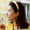 La historia de la diadema alta craneal amarilla del mismo estilo de Rose Liu Yifei, tocado para mujer, diadema simple de verano 2024, nueva diadema