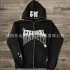 Sudadera Gótica Europea y Americana Estilo Verano Lavado Americano Personalizada de Manga Larga Estilo Japonés Tendencia de Alta Gama Chaqueta