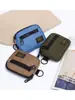 Porta-moedas de Tecido Oxford Moderno Estilo Workwear Masculino e Feminino Bolsa Pequena Portátil para Cartões Bolsa Casual Multifuncional para Fones de Ouvido Bolsa de Pendurar