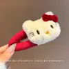 Lindo Pinza para el Cabello de Peluche Gato Kt Rojo Vino Dulce Corazón de Niña Pinza Bb Dibujo Animado Versátil Pinza para Flequillo Ins Pinza Popular