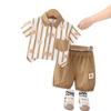 Traje de Verano de Manga Corta para Niño 2025 Nuevo Bebé Guapo Camisa Delgada Conjunto de Dos Piezas Ropa para Bebé Niños Estilo Trendy