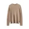 Suéter de cachemir 100% puro de alta gama listo para usar para mujer, cuello medio alto, camiseta básica de punto para otoño e invierno con cuello enrollado