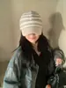26 Nuevo Estilo Coreano Otoño/Invierno Patchwork Rayado Retro Gorra Pico de Pato, Versátil de Gama Alta, Estilizadora de Rostro, Gorra de Béisbol de Calle a la Moda