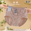Ropa Interior de Algodón para Mujer Cintura Media-alta Entrepierna de Algodón Antibacteriano Sin Costuras Transpirable Talla Extra Estampado Floral Calzón Triangular