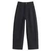 Pantalones de Lana de Gama Alta de Pierna Ancha para Mujer Invierno 2025 Nuevos Populares Sueltos Casuales Engrosados de Nueve Puntos Tipo Cimitarra Modernos
