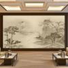 Novo Estilo Chinês Paisagem Pintura a Tinta Cenário de Montanha Papel de Parede Sala de Estar Quarto Parede ao Lado da Cama Parede do Sofá Estudo Sala de Chá Mural