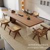Mesa de té grande de madera maciza estilo Wabi-sabi, combinación de mesa de té y silla, moderna y sencilla, para oficina, hogar, sala de estar, recepción, mesa de té