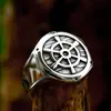 Acero Guerrero nuevo anillo de acero inoxidable para hombre al por mayor Vikingo Nórdico Nudo Celta anillo de acero de titanio joyería