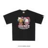 Camiseta de manga corta Bape estilo coreano transfronteriza, nueva co-marca Sanrio, caricatura linda, corte holgado, al por mayor
