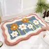 Alfombrilla Pequeña Floral Fresca para Piso de Baño Manta de Dibujos Animados para Mesita de Noche de Dormitorio Alfombrilla Resistente a Manchas para Entrada Felpudo para Puerta de Entrada Alfombra Decorativa para Sala de Estar