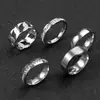 Joyería de Acero de Titanio para Hombre Más Vendida Transfronteriza Anillo de Diamantes de una Sola Fila Set de Anillos de Acero Inoxidable Brillante Simple de Gama Alta