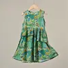 Vestido de Rayón para Niños Listo para Usar, Lavable, No Encoge, Vestido de Algodón sin Mangas de Cuello Redondo para Niñas, Ropa de Verano para Niños Mayores