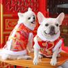 Atuendo de Año Nuevo para Perros Pequeños y Medianos, Bata de Dragón para Bulldog Francés, Ropa para Perros, Ropa de Otoño e Invierno para Gatos, Felicitaciones por Hacerse Rico, Venta al por Mayor de Mascotas