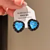 Pendientes Vintage de Plata con Zirconia Incrustada en Forma de Corazón y Flor, Presentando un Diseño de Gota de Agua, Ofreciendo una Sensación de Lujo Ligero y Gama Alta, Exquisitos Accesorios para el Oído