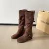 Modelo 2026 Botas Largas que Aumentan la Altura Piernas Gruesas Botas Western con Tacón Grueso Tallas Grandes para Niñas Gorditas Circunferencia de Pantorrilla Grande Botas de Montar de Caña Alta Forradas de Lana Talla Grande