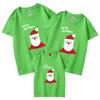 Venta rápida de ropa para padres e hijos de algodón fino de producción propia de Papá Noel de Año Nuevo, ropa con estampado de clase, camiseta de manga corta con cuello redondo para niños, venta al por mayor