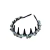 Coreia do Sul Avançada Faixa de Cabelo Dente Cabeça Tecelagem Enrolada à Mão Cristal Pedras Coloridas Grampos de Cabelo Cabelo Quebrado Coletor Faixa de Cabeça Versátil