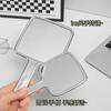 Espejo de Mano Avanzado Metal Agua Corrugado Espejo de Maquillaje de Mano Portátil Maquillaje Espejo Pequeño HD Mini Espejo Grande