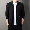 Cárdigan de punto para hombre más vendido, nuevo estilo primavera/otoño, chaqueta suéter casual de color liso para hombres jóvenes y de mediana edad, venta al por mayor