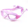 Los fabricantes suministran gafas de natación para niños antivaho gafas de natación para niños y niñas marco grande combinación de colores con tapón para los oídos de una sola pieza 5021