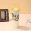 Nuevo vaso de hielo portátil estilo pintura al óleo de Van Gogh con interior de cerámica, alto valor estético, adecuado para uso en la oficina y el hogar como vaso para café o agua