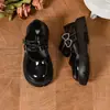 Sapatos de Couro para Meninas 2026 Novo Modelo Primavera e Outono Sapatos de Performance Infantil Sapatos de Dança Pretos Sapatos de Princesa para Meninas, para Crianças Maiores