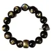 Pulsera Guardián de Obsidiana Natural Aleación Cuerpo H Barril F Cuentas Pulsera para Hombres Mujeres Zodiaco Año de Nacimiento Buda Yaoyan Venta al por Mayor