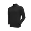 Camiseta Esportiva Personalizada de Lã para Outono e Inverno com Gola Alta, Manga Longa, Secagem Rápida, para Corrida ao Ar Livre e Fitness, Camada Base Leve e Quente
