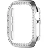 Aplicable para Apple Apple Watch S12 Funda Protectora Hueca de una Sola Fila con Pedrería Media Cubierta Funda para Reloj Funda para Smartwatch