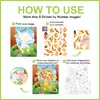 Libro de Pintura con Pegatinas Transfronterizo para Niños DIY Animales de Dibujos Animados Dinosaurio Océano Por Número Rompecabezas de Pegar Libro de Pegatinas