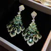 Pendientes de Plata Bañada en Oro Real con Aguja de Plata y Circonita en Forma de Gota de Agua, Pendientes de Lujo Ligero de Gama Alta Estilo Vintage, Pendientes de Estilo Retro de Moda para Mujer