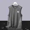 Chaleco Transpirable de Seda Helada para Hombre de Verano Ropa Interior Base para Deporte y Fitness Camiseta sin Mangas de Hombro Ancho Camiseta sin Mangas de Secado Rápido