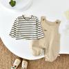 Roupas de Bebê, Macacões Estilo Coreano para Primavera e Outono, Conjuntos de Duas Peças, Macacões para Bebês Masculinos e Femininos, Conjuntos de Camisetas, Roupas para Passeio
