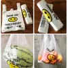 Bolsas de Plástico Convenientes con Cara Sonriente Roja y Blanca al por Mayor Empaque de Alimentos Espesado Bolsas de Tote para Llevar de Compras