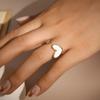 Anillo abierto ajustable con concha de aceite de pintura de diamantes nueva transfronteriza, anillo de corazón de durazno, anillo de cola simple de viento frío para mujer