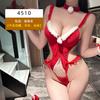 Novedad Otoño e Invierno Lencería Sexy Cos Pijama Navideño Regalo Sexy Rojo Cuello en V Mono Gratis 4510