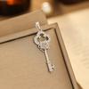 Colgante de llave de circonita con microincrustaciones, accesorio de joyería sencillo con forma de corazón para niña, pulsera colgante, colgante pequeño, personalización de joyería