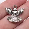 21x 23mm 2,4g prata antiga vintage acessórios DIY pingente anjo amor