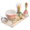 Conjunto de Matcha com Design de Botão de Flor, Ferramentas Japonesas para Mexer Chá, Tigela de Chá de Cerâmica, Batedor de Chá, Peneira para Pó, Filtro, Batedor de Matcha