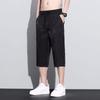 2025 Novo Jacquard Estilo Americano Solto Esportivo Secagem Rápida Verão Fino Seda de Gelo Calças Cropped Casuais Masculinas