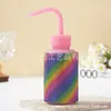 Nuevo Modelo Botella de Limpieza de Pestañas de 150ml Incrustada con Diamantes con Boquilla Curva Tipo Exprimidor, Herramienta Auxiliar de Belleza para Limpieza de Pestañas y Uñas, Antifugas