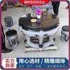 Mesa de piedra, banco de piedra, para exteriores, patio, jardín, mesa redonda de piedra azul y juego de sillas, mesa de piedra de granito para exteriores, parque, villa