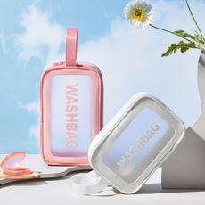 Neceser transparente de PVC de tres piezas, bolsa de playa impermeable, bolsa de almacenamiento de artículos de tocador de viaje, bolsa de cosméticos simple, venta al por mayor